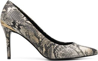 100mm Snakeskin-Effect Pumps