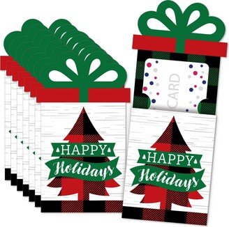 Big Dot Of Happiness Holiday Plaid Trees - Christmas Money & Gift Card Nifty Gifty Card Holders 8 Ct