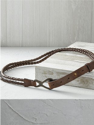 Women's Braided Leather Sling Belt - Brown - XS/Small