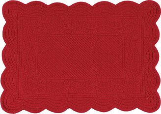 Marseille Quilted S/4 Placemats Rectangular - Red