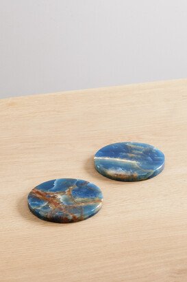 Set Of Two Onyx Coasters - Blue