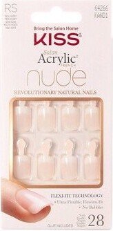 Kiss Nails KISS Salon Acrylic Nude French False Nails - Breathtaking - 28ct