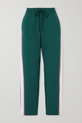 Franca Striped Organic Cotton-jersey Track Pants - Green