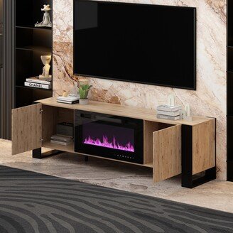 Luxurious TV Stand & Fireplace Combo Integrated LED Fireplace Features