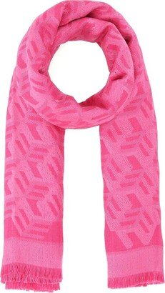 Monogram Jacquard Frayed Scarf