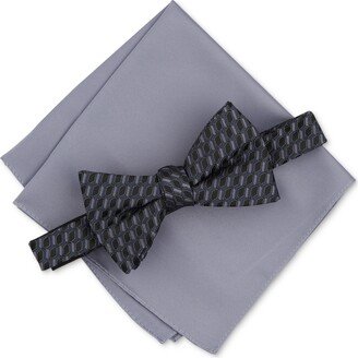 Men's Empire Geo-Print Bow Tie & Pocket Square Set, Created for Macy's