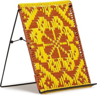 geometric-pattern woven iPad stand