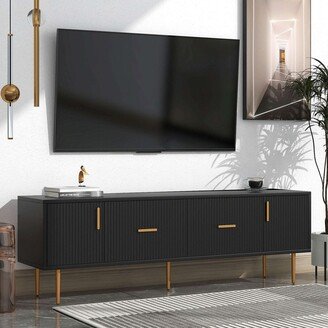 BEYONDHOME Modern TV Stand with 5 Champagne Legs