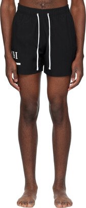 Black 'MA' Bar Swim Shorts