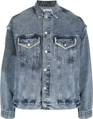 Detachable-Sleeves Button-Up Denim Jacket