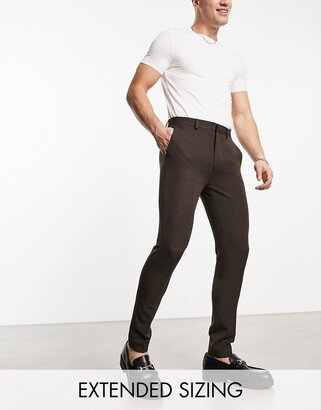 super skinny smart pants in brown