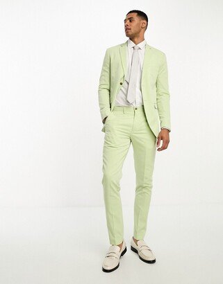 slim fit suit pants in mint