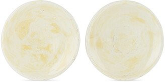 White & Yellow Nougat Dessert Plate Set