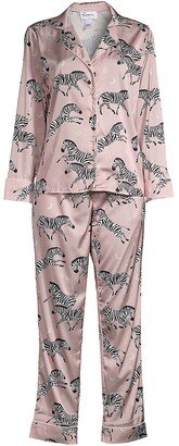 Averie Sleep Two-Piece Zebra Print Pajama Set