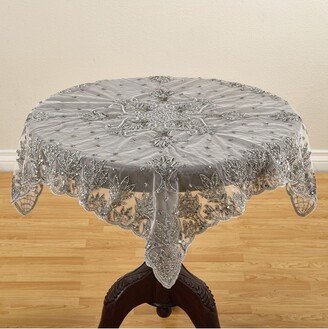 Saro Lifestyle Saro Lifestyle Hand-beaded Design Table Accent, Pewter, 40