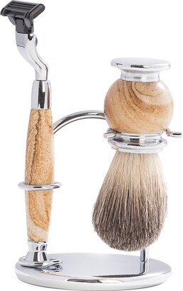 3-Piece Mach3 Razor, Badger Brush & Stone Stand Set