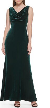 Velvet Cowl-neck Gown