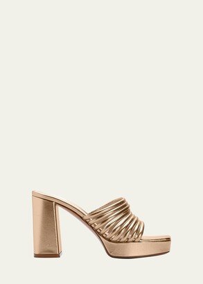 Lena Metallic Platform Mules Sandals