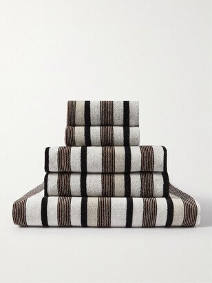 Craig Set of Five Striped Cotton-Terry Jacquard Bath Towels