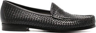 Interwoven-Design Leather Loafers