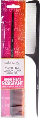 Rat Tail Carbon Comb High Heat Resistant 9.5 - Coarse Teeth by SalonChic for Unisex - 1 Pc Comb