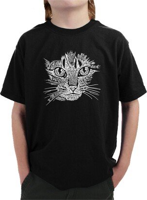 Big Boy's Word Art T-shirt - Cat Face