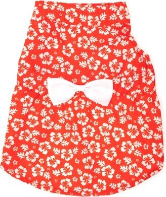 The Worthy Dog Aloha Adjustable Pet Dress - Coral - XL