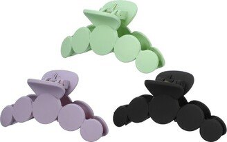Unique Bargains Women's Plastic Hair Claws Clips Black Purple Green 3.94