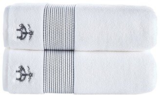 Rope Stripe Border 2Pc Bath Towels