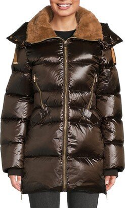 Lyra Faux Fur & Down Coat