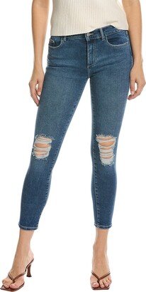 Florence Skinny Mid-Rise Instasculpt Blue Nova Distressed Ankle Cut Jean