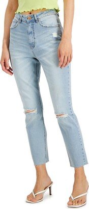 Womens High Rise Tapered Leg Mom Jeans