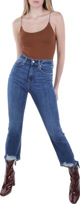 Womens High Waist Distressed Slim Jeans