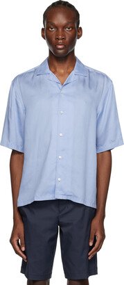 Blue Spread Collar Shirt