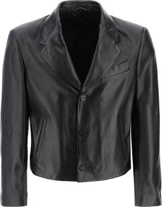 Cropped Leather Jacket-AA