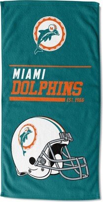 30x60 NFL Miami Dolphins 40 Yard Dash Legacy Printed Beach Towel