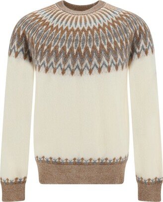 Fair Isle Intarsia-Knit Crewneck Jumper