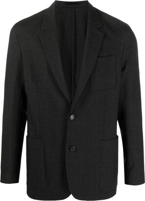 Single-Breasted Notched Wool Blazer