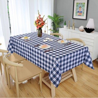 Buffalo Checkered Tablecloth, Water Resistant 200GSM Fabric Table Cloth Cover for Dining Tables, Navy Blue, 57 x 84 Inches