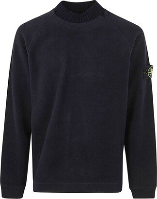 Compass-Motif Mock Neck Layered Sweatshirt