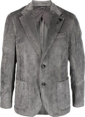 Single-Breasted Corduroy Blazer-AI