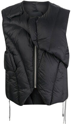 Logo-Print Padded Gilet-AA