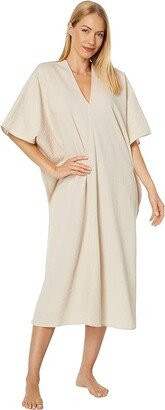 Onsen Textured Cotton Caftan (Sand Dune) Women's Pajama