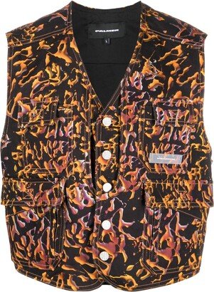 Palmer Abstract-Print Cotton Waistcoat