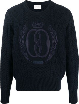 Embroidered Cable-Knit Jumper