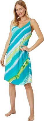 Nikko Watercolor Print Slip (Aqua Mist) Women's Pajama