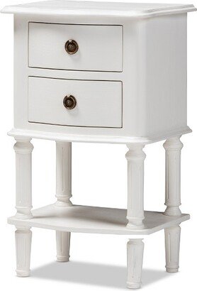 Audrey Finished 2 Drawer Nightstand White