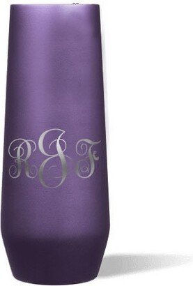 Champagne Flutes Personalized - Corkcicle Flute 7Oz Masquerade Stemless Brides-Bachelorette Purple