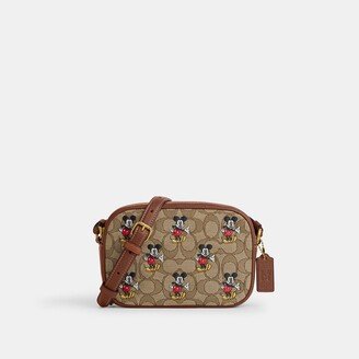 Disney X Coach Mini Jamie Camera Bag In Signature Jacquard With Mickey Mouse Print