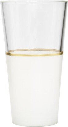 Alice Pazkus Set Of 6 Tumblers White/Clear With Gold Trim-AA